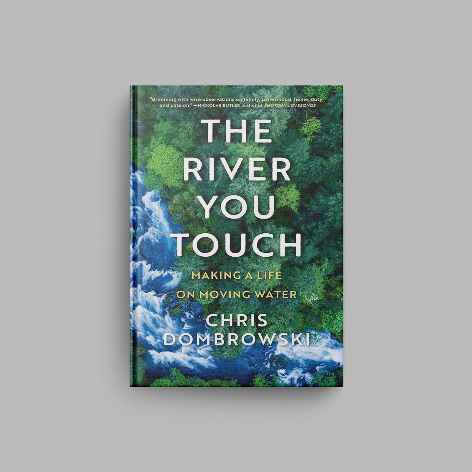 The River you Touch by Chris Dombrowski book cover mockup